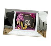 Kichvoe Sfondo Tacchi 3d in 50 Fotografico Vinile per Compleanno e Anni Leggero Decorazioni Moda Scarpe Calice 210x150cm Ricordo per Feste