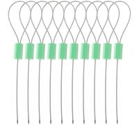 Kichvoe Sigilli di Sicurezza Antimanomissione in Acciaio Etichetta Verde, Set da 10 Pezzi, Fascette Stringicavo Regolabili per Container, Rimorchi e Logistica Industriale