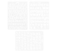 Kichvoe Stencil per Dipingere Numeri e Lettere in Plastica B5, 3 Pezzi Grandi Stencil Riutilizzabili per Progetti Fai da Te, Decorazioni su Pareti e Superfici Piane, Accessori per Disegno