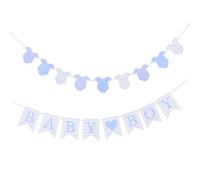 Kichvoe Striscione Benvenuto Piccolo a Quadretti Blu per Shower Maschietto, Decorazioni Resistenti per Festa Ragazzo Ragazza, Accessori Fotografici per Cameretta e Compleanno