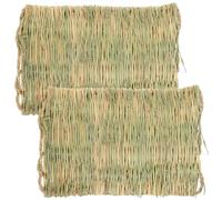 Kichvoe Tappetini per Nidi di Pollo in Paglia Naturale 2 Pezzi, Fodere Intrecciate Resistenti per Pollaio e Piccoli Animali, Supporto per Raccolta Uova e Lettiera Confortevole per Conigli