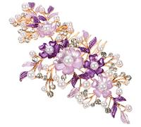 Kichvoe Tappi Capelli Ragazze Copricapo Per Il Matrimonio Accessori Per Capelli Di Perle Damigelle D'onore Copricapo Dei Capelli Pettini Per La Sposa Viola Fascia Della Signorina Fiori