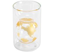 Kichvoe Tazza Forma Di Clessidra Con Mappa Del Mondo Bicchiere Creativo Per Cocktail Whisky e Vino Coppa Elegante e Riutilizzabile Per Bevande Calde e Fredde