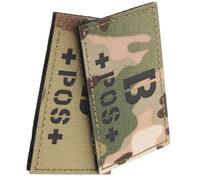 Kichvoe Toppe Militari Riflettenti del Gruppo Sanguigno B Positivo, 2 Pezzi Mimetiche Strappo, per Cappelli, Zaini e Borse, in Nylon Resistente e Durevole, Compatibili per Uso Tattico