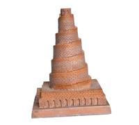 Kichvoe Torre di Babele in Resina Marrone, Soprammobile di Architettura Realistica e Leggera Processo di Stampa a Mano, per Bar o Negozi di Abbigliamento