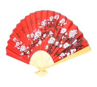 Kichvoe Ventaglio da Parete Cinese Rosso in bambù e Carta Design Pieghevole, Leggero ed Elegante per Decorazioni di Feste e Spettacoli