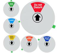 Kichwit Cartello per la privacy extra large da 15 cm per ufficio, non disturbare, torna presto, in una riunione, andato per oggi, si prega di bussare, pausa pranzo (argento)