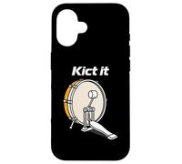 Kick It Pedal Bass Drum Drummer Musical Beat Custodia per iPhone 16