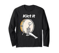 Kick It Pedal Bass Drum Drummer Musical Beat Maglia a Manica