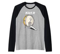 Kick It Pedal Bass Drum Drummer Musical Beat Maglia con Maniche Raglan