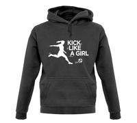 Kick Like A Ragazza - Felpa con Cappuccio / - Calcio - Lotta - Scatola karate