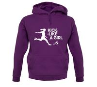 Kick Like A Ragazza - Felpa con Cappuccio / - Calcio - Lotta - Scatola karate
