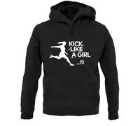 Kick Like A Ragazza - Felpa con Cappuccio / - Calcio - Lotta - Scatola karate