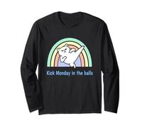 Kick Monday in The Balls Rainbow Cat Maglia a Manica