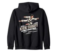 Kick Today Before IT Kicks Back Felpa con Cappuccio