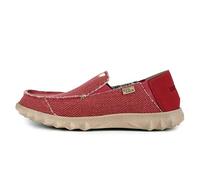 Kickback Couch Classic Mocassini Slip-On da Uomo in Tela - Scarpe Estive Casual per Viaggio e Spiaggia con Suola Antiscivolo - Calzata Confortevole per Comfort Tutto Il Giorno - Mid Red, EU 40