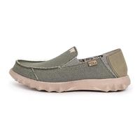Kickback Couch Classic Mocassini Slip-On da Uomo in Tela - Scarpe Estive Casual per Viaggio e Spiaggia con Suola Antiscivolo - Calzata Confortevole per Comfort Tutto Il Giorno - Khaki, EU 40