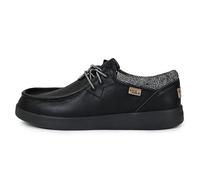 Kickback Haven - Mocassini Uomo - Black Full Grain Leather - Scarpe Casual Stile Moc - Tomaia in Pelle Morbida e camoscio - Suola Ammortizzata - Solette in Schiuma Foderate in Pelle - Taglia EU 44