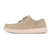 Kickback Haven - Mocassini Uomo - Colore Beige - Scarpe Casual Stile Moc - Tomaia in Pelle Morbida e camoscio - Suola Ammortizzata - Solette in Schiuma Foderate in Pelle - Taglia EU 42