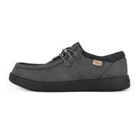 Kickback Haven - Mocassini Uomo - Colore Grey Leather - Scarpe Casual Stile Moc - Tomaia in Pelle Morbida e camoscio - Suola Ammortizzata - Solette in Schiuma Foderate in Pelle - Taglia EU 40