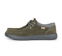 Kickback Haven - Mocassini Uomo - Colore Olive Suede - Scarpe Casual Stile Moc - Tomaia in Pelle Morbida e camoscio - Suola Ammortizzata - Solette in Schiuma Foderate in Pelle - Taglia EU 43