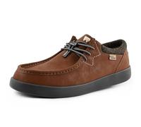 Kickback Haven - Mocassini Uomo - Colore Red Brown Leather - Scarpe Casual Stile Moc - Tomaia in Pelle Morbida e camoscio - Suola Ammortizzata - Solette in Schiuma Foderate in Pelle - Taglia EU 42