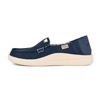 Kickback Rizzo Mocassini Slip-On da Donna in Lino - Scarpe Casual Leggere con Design Convertibile a Tallone Ribaltabile per Il Comfort Quotidiano Estivo - Navy Linen, EU 39