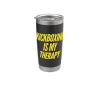 Kickboxing è la mia terapia divertente Kickboxer Karate Boxing Love Bicchiere termico in acciaio inox doppia parete