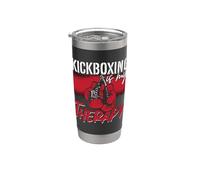 Kickboxing è la mia terapia Sport da combattimento Kickboxer Kickboxing Bicchiere termico in acciaio inox doppia parete