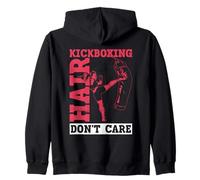Kickboxing Hair Don't Care - Donne Divertenti Kickboxing Felpa con Cappuccio