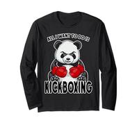 Kickboxing Panda Tutto Quello Che Voglio Fare è Un Simpatico Orso Kickboxer Maglia a Manica