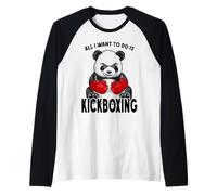 Kickboxing Panda Tutto Quello Che Voglio Fare è Un Simpatico Orso Kickboxer Maglia con Maniche Raglan