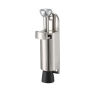 Kickdown Door Stopper Spring Loaded Foot Pedal Door Stop 112mmL Silver Tone