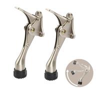 Kickdown fermaporta da 10,2 cm, confezione da 2 pezzi, altezza regolabile One Touch, fermaporta per la parte inferiore della porta, in lega di zinco, con punta in gomma e protezioni da parete, per