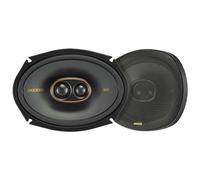 KICKER 51KSC69304 Coaxial Speaker System, 3-Way Design, One (1) Pair, 6" x 9" (160mm x 230mm) Polypropylene Woofer/Mid, 1" (25mm) Silk-Dome Midrange, 3/4" (20mm) Silk-Dome Tweeter, 150 Watts RMS