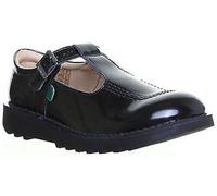 Kickers Kick Aztec Scarpe Mary Jane T Bar Per Ragazze In Nero Patinato UK 3 - 6