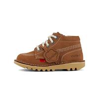 Kickers Kick Hi Classic - Stivaletti unisex per bambini, con cerniera, extra comodi, maggiore durata, qualità premium, Crema Chiara Tan, 27 EU