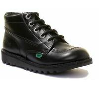 Kickers Kick Hi Junior Ragazzi/Ragazze a Scuola Stivali IN Nero Misure UK 3 - 6