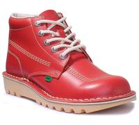 KICKERS Kick Hi M Alto con Lacci Rosso Uomo Pelle Stivaletti Numero UK 6 - 13