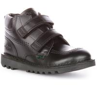 Kickers Kick Hi Roll Doppia Cinghia Scarpe Da Scuola Per Ragazzo Nere UK 1 - 13