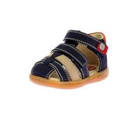 Kickers Kick Pod, Sandali Unisex-Bambini, Blu Marino Beige Arancione, 27 EU