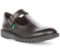 KICKERS Kick T Barra Fibbia Pelle Mary Jane Bambina Scarpe Nero UK 3 - 6