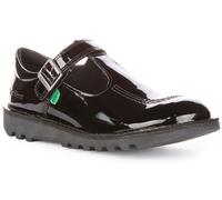 KICKERS Kick T Barrette Pelle Cinturino Scuola Scarpe Bambina Mary Jane Nero 3 -