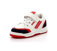 Kickers Kouic, Scarpe da Ginnastica Unisex-Bambini, Bianco Navy Rosso, 32 EU