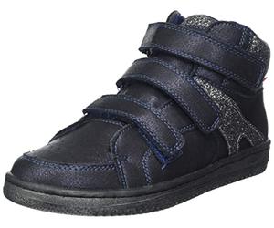 KICKERS Lohan Scarpe da ginnastica Unisex kid's, Nero (Black/Navy/Shiny Silver), 25 EU