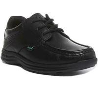 Kickers Reasan Pizzo Ragazzi Pizzo Pelle Scuola Scarpe IN Nero Taglia UK 3 - 6