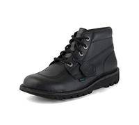Kickers Stivaletti unisex in pelle alternativa Kick Hi Classic | Materiale a base vegetale | Extra comodi | Maggiore durata | Qualità premium, Pelle Alternativa Nero, 38 EU