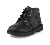 Kickers Stivaletti unisex per bambini, vegani, classici, con cerniera, materiale a base vegetale, extra comodi, maggiore durata, qualità premium, Pelle Alternativa Nero, 6 UK Child