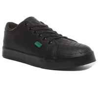 Kickers Tovni Ragazzi Trapunta pelle Scuola Scarpe IN Nero Taglia UK 3 - 6