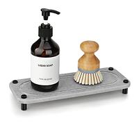 kickic Vassoio per lavello ad asciugatura istantanea, per bagno, assorbe l'acqua, vassoio in pietra ad asciugatura rapida, asciugatura rapida (grigio chiaro)